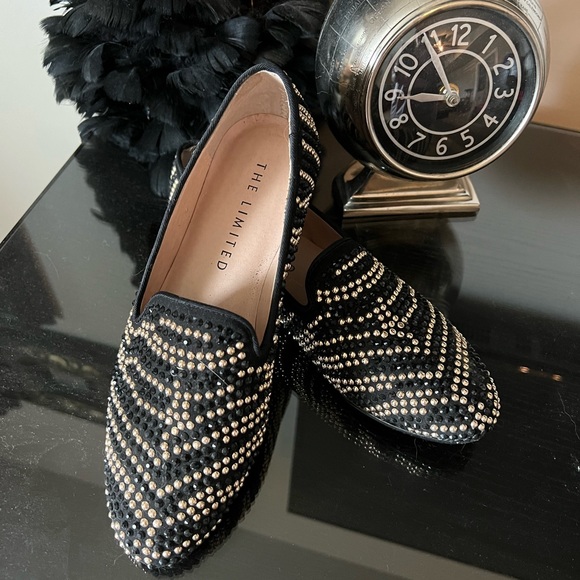 Like new The limited gold and black sparkle loafers - Picture 1 of 6